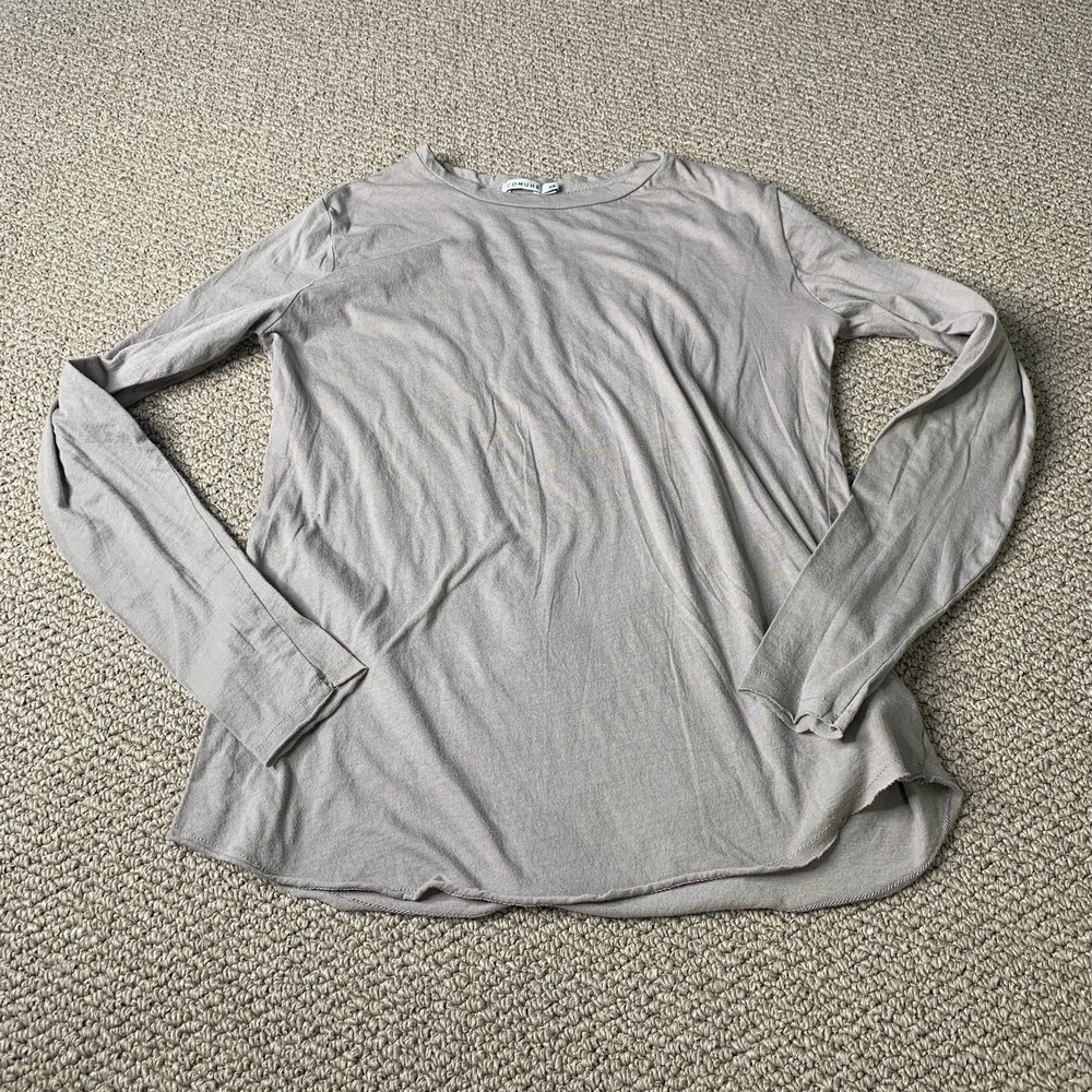 Comune Womens T-Shirt Size XS Gray‎ Beverly Long Sleeves Cotton Pullover